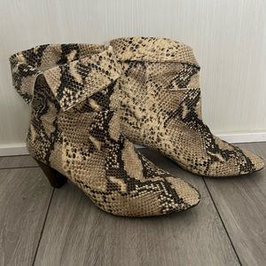 Free People Adella taupe boots Python snakeskin